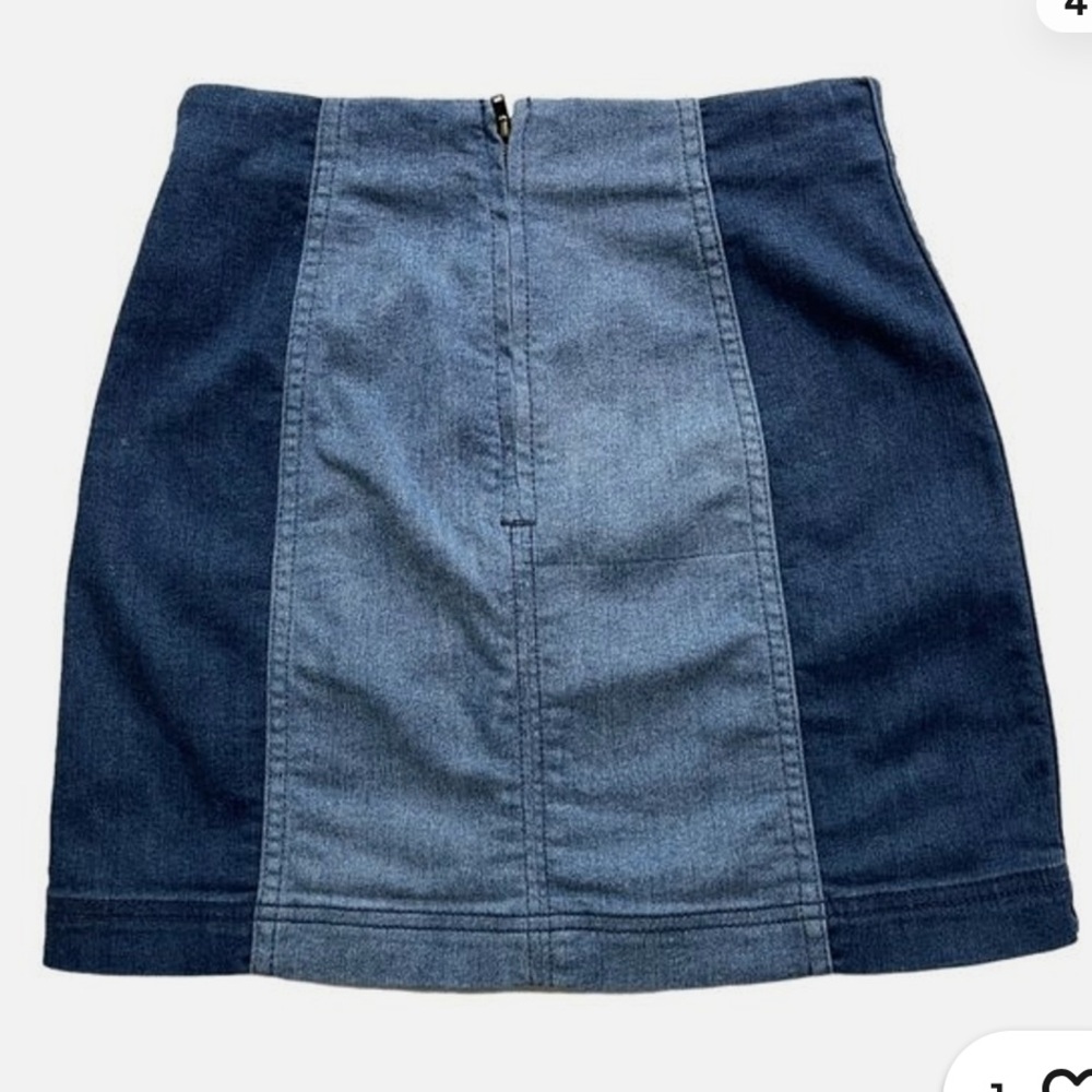 Free People Denim Panel Denim Skirt - Picture 4 of 10